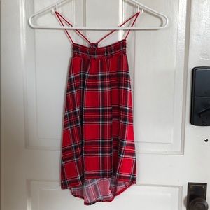 Red Plain Halter Tank